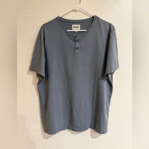 Pact Men's Slate Blue Short Sleeve Henley Shirt size L